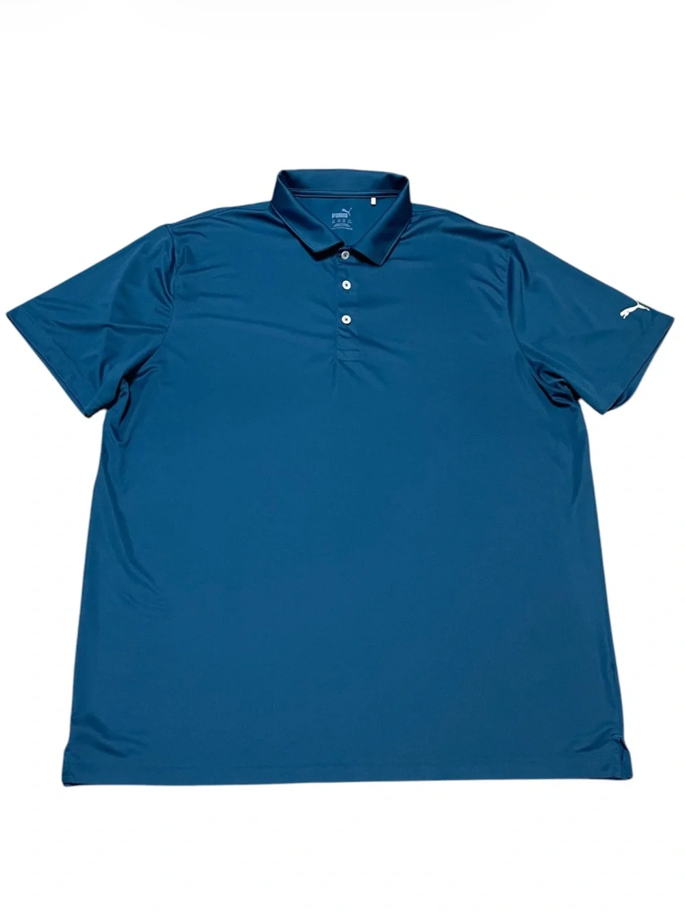Men's Puma Performance Polo Shirt Blue XXL Moisture-Wicking Golf Activewear